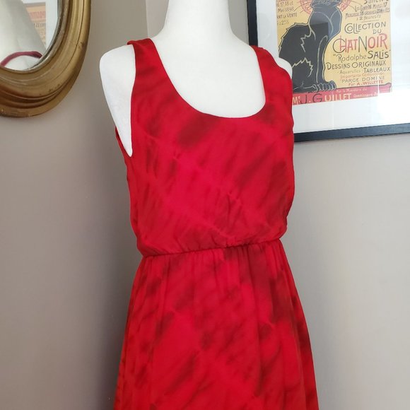 Alice + Olivia Red Dress Cabella Tie Dye Silk Dress Size XS EUC - Picture 9 of 16
